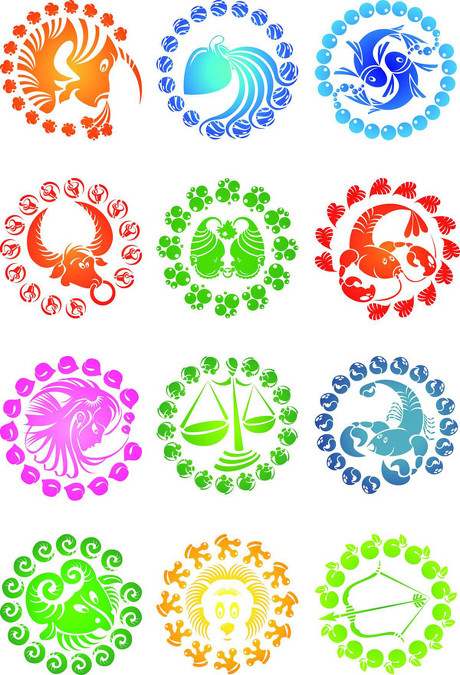 卡通剪纸星座图_12星座剪纸图